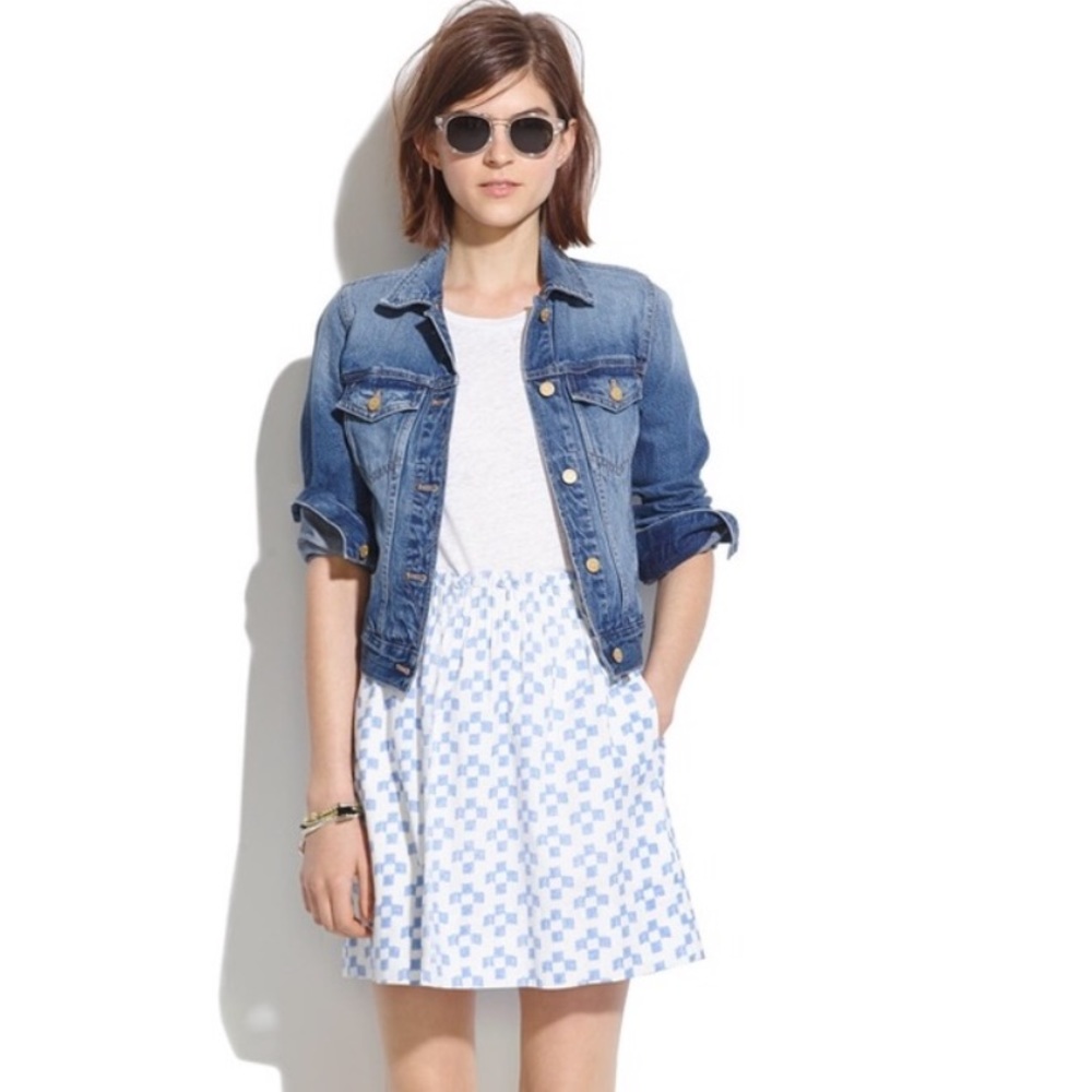 MADEWELL Crosshatch Ikat Shirred Cotton